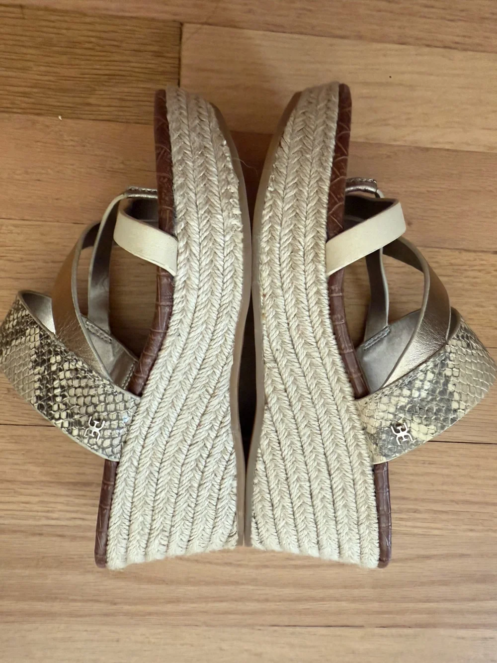 Sam Edelman Size 7 Snakeskin strap wedge Sandal